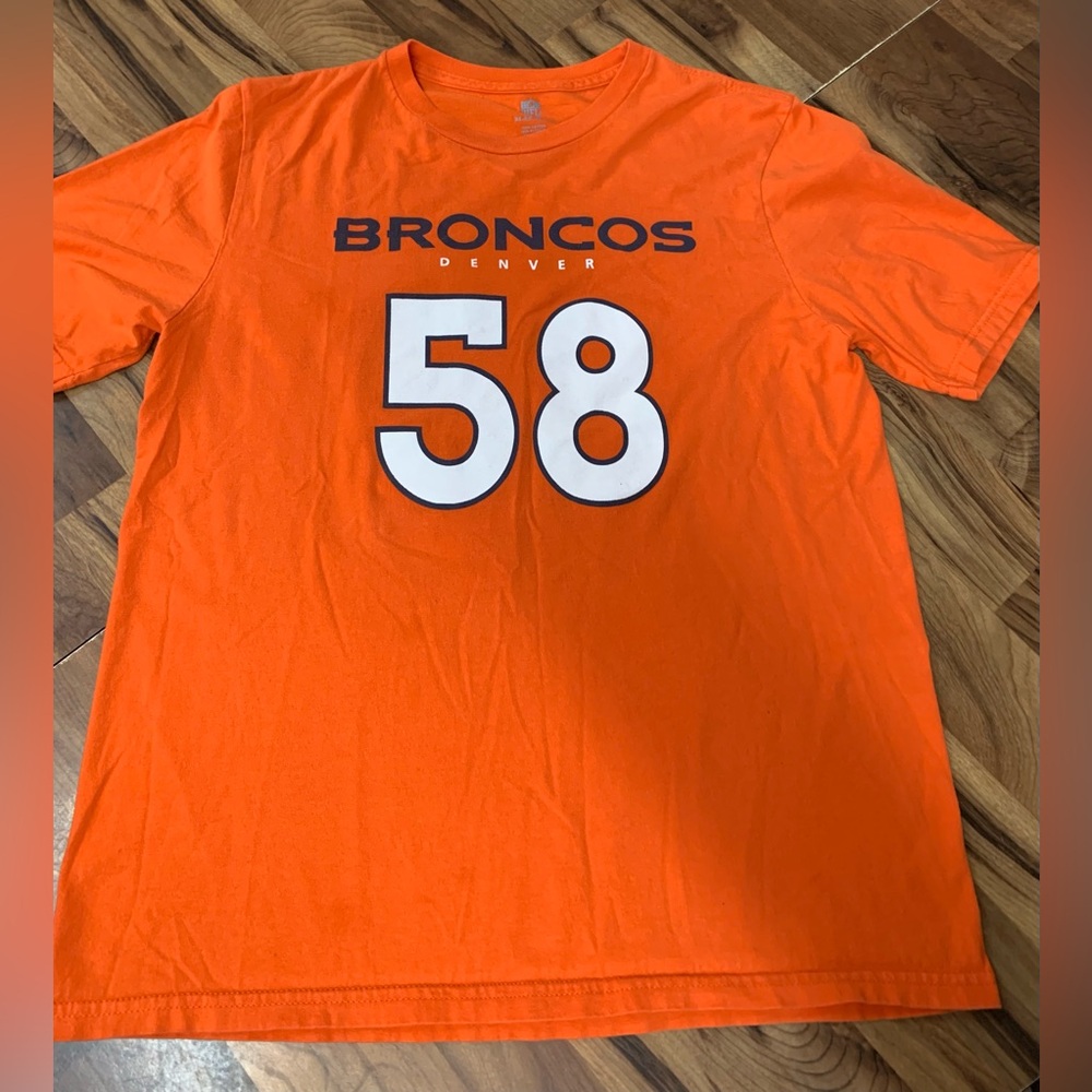 Youth Denver Broncos Von Miller #58 Orange NFL Football T-Shirt Kids Tee